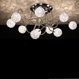 Lampada creativa in ferro semplice da soffitto in ferro rotondo Lampada in filo di alluminio