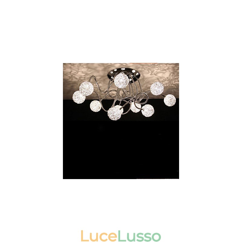 Lampada creativa in ferro semplice da soffitto in ferro rotondo Lampada in filo di alluminio