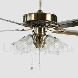 Ventilatore da soffitto vintage in stile europeo da 52 pollici