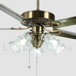 Ventilatore da soffitto vintage in stile europeo da 52 pollici