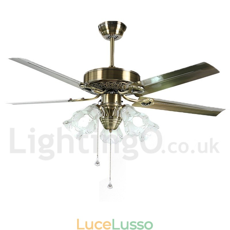 Ventilatore da soffitto vintage in stile europeo da 52 pollici