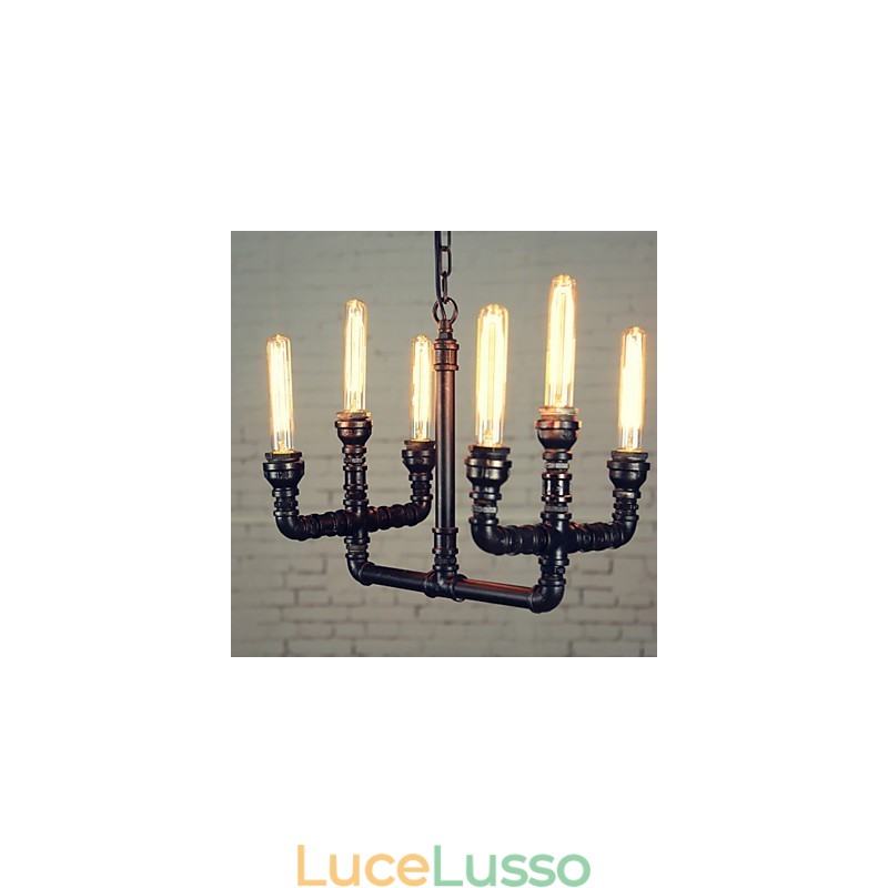 Lampadario Mini Stile Rustico Lodge Retro Metallo