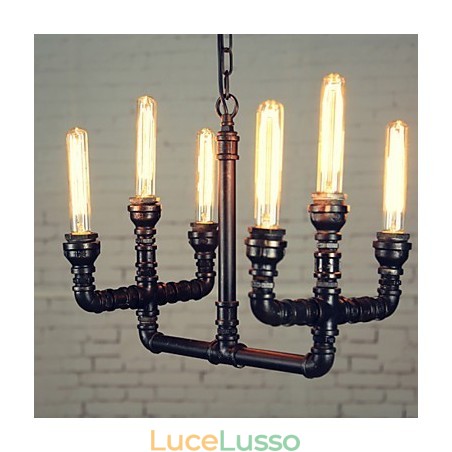 Lampadario Mini Stile Rustico Lodge Retro Metallo