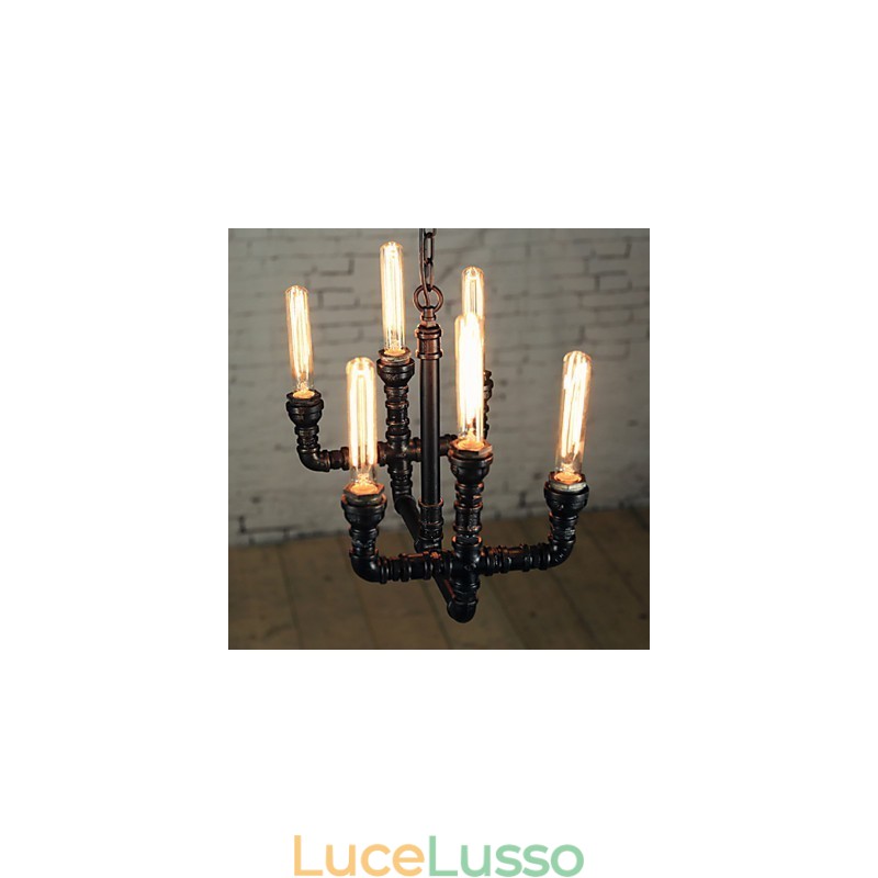 Lampadario Mini Stile Rustico Lodge Retro Metallo