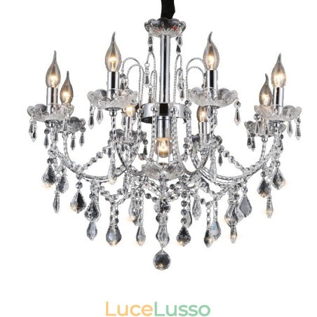 Elegante lampadario di cristallo con 9 luci Elegante lampadario di cristallo con 9 luci