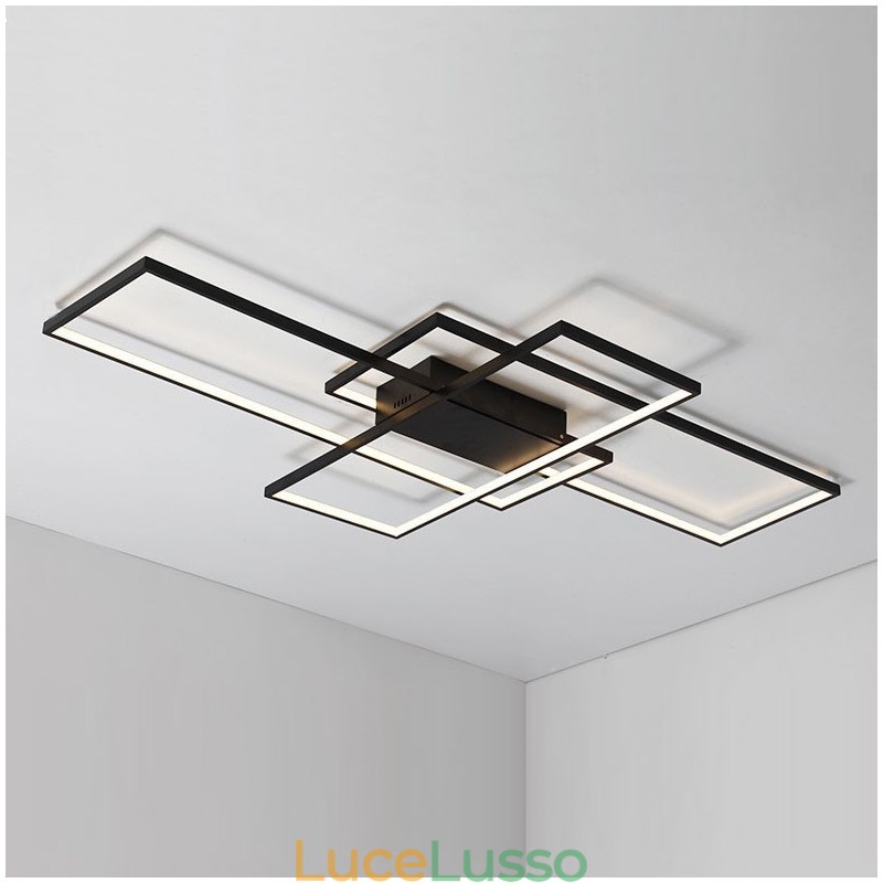 Moderna lampada da soffitto in alluminio con verniciatura contemporanea, lampada da parete a filo con dimmer remoto per soggiorno, camera da letto, può essere utilizzata anche come lampada da parete