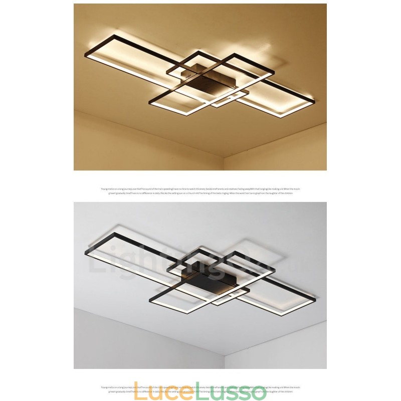 Moderna lampada da soffitto in alluminio con verniciatura contemporanea, lampada da parete a filo con dimmer remoto per soggiorno, camera da letto, può essere utilizzata anche come lampada da parete