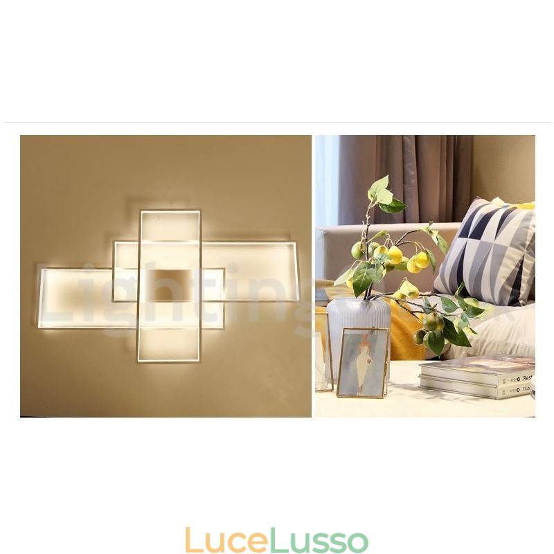 Moderna lampada da soffitto in alluminio con verniciatura contemporanea, lampada da parete a filo con dimmer remoto per soggiorno, camera da letto, può essere utilizzata anche come lampada da parete