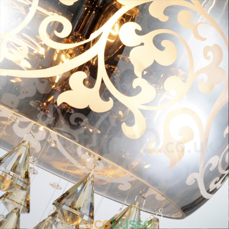 Lampada a sospensione moderna e contemporanea in cristallo