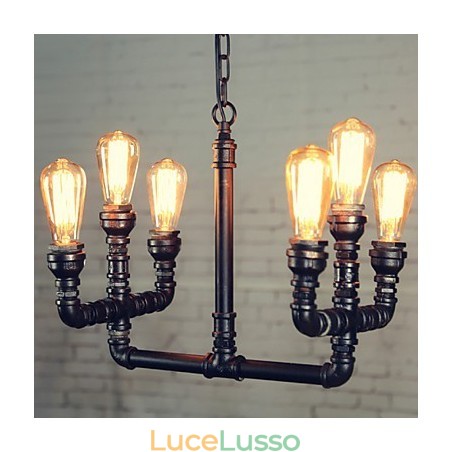 Lampadario Mini Stile Rustico Lodge Retro Metallo