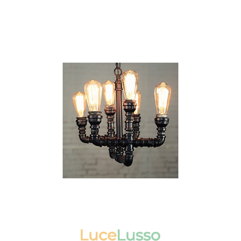 Lampadario Mini Stile Rustico Lodge Retro Metallo