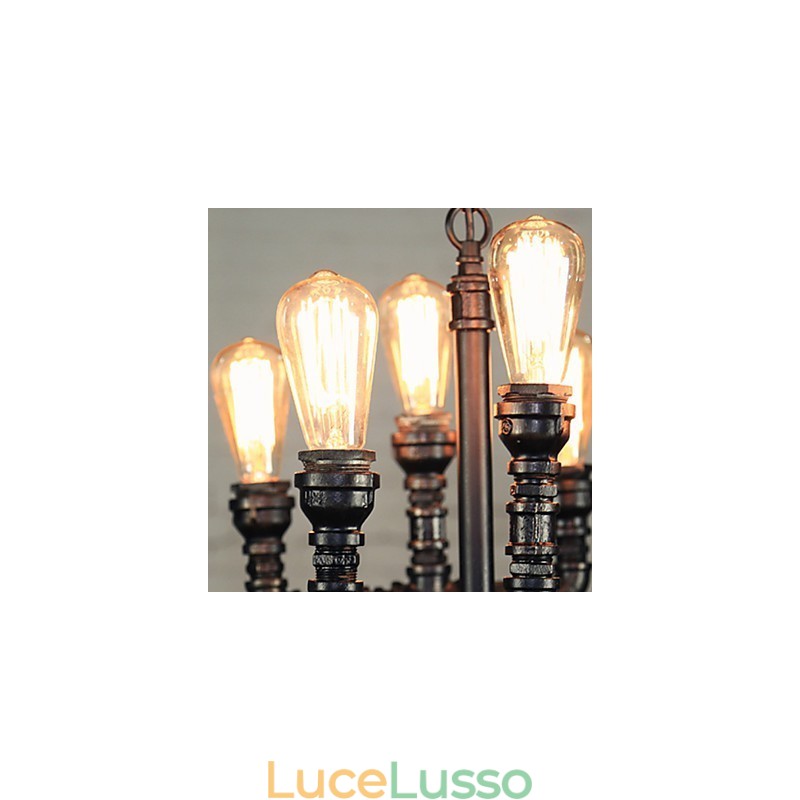 Lampadario Mini Stile Rustico Lodge Retro Metallo