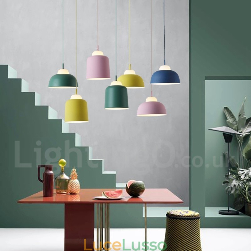 Lampada a sospensione moderna e contemporanea in acciaio per esposizione di negozi
