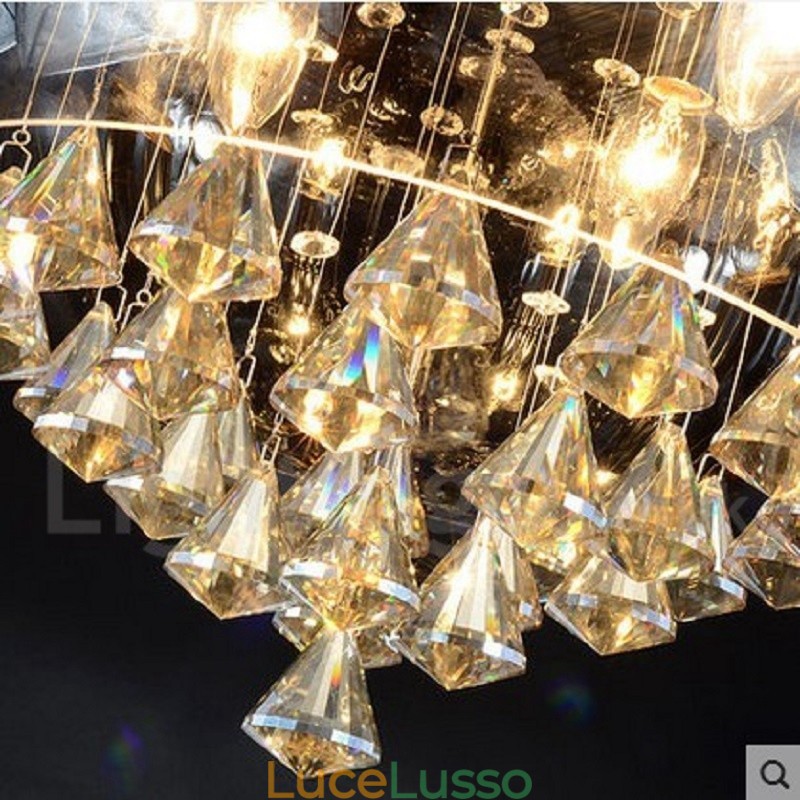 Lampada a sospensione moderna e contemporanea in cristallo