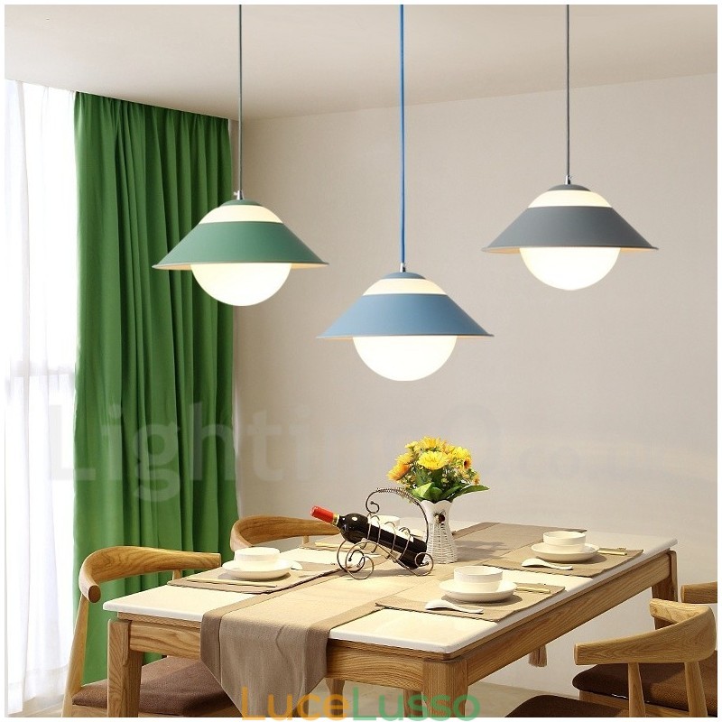 Lampada a sospensione moderna in acciaio contemporaneo