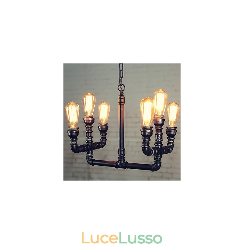 Lampadario Mini Stile Rustico Lodge Retro Metallo