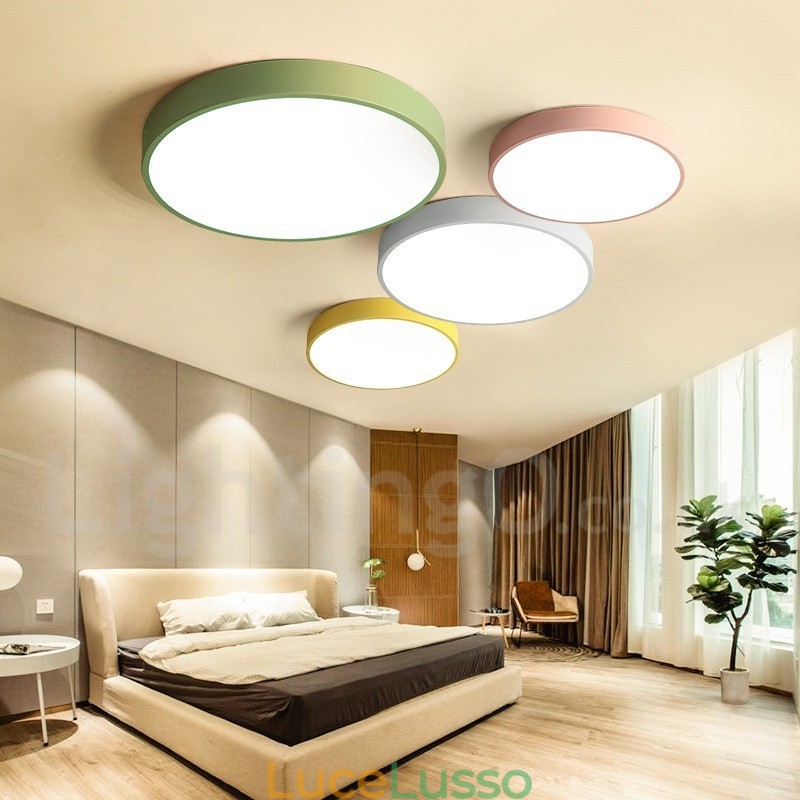 Lampada da soffitto moderna e contemporanea in acciaio multicolore