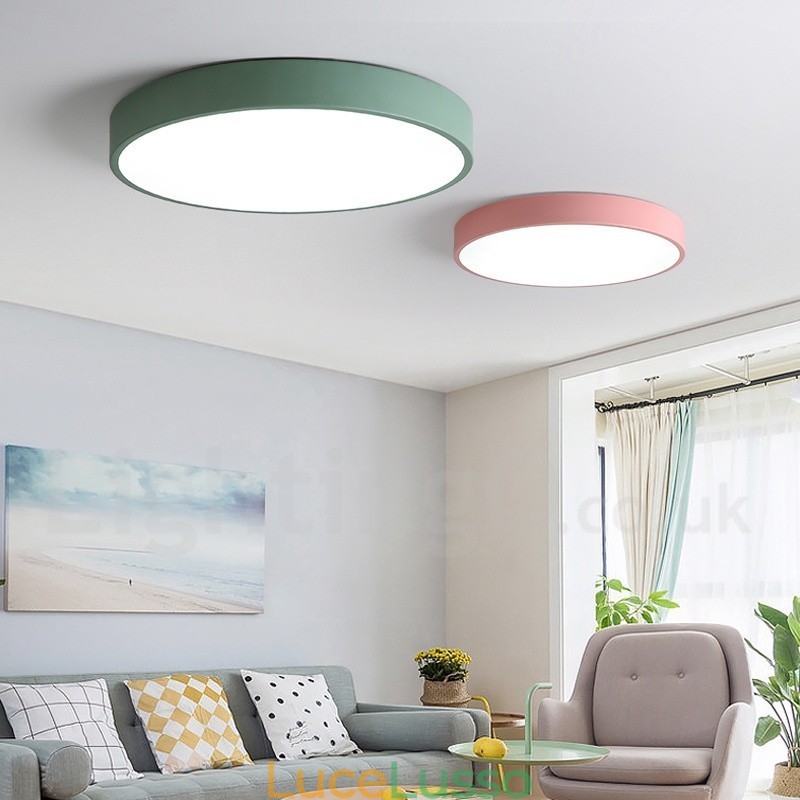 Lampada da soffitto moderna e contemporanea in acciaio multicolore
