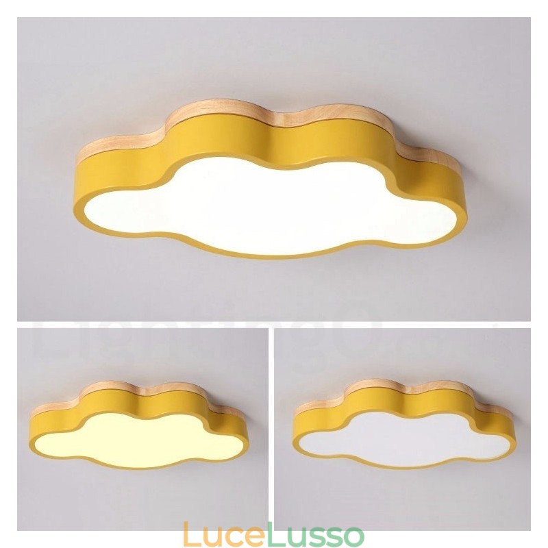 Macaron Multicolor Moderno Contemporaneo Acciaio Legno Luce Soffitto Luce