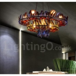 Lampadario a sospensione retrò in acciaio