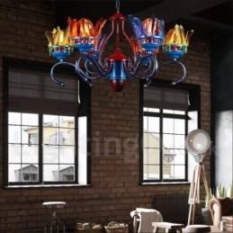 Lampadario a sospensione retrò in acciaio