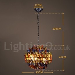 Lampadario a sospensione retrò in acciaio