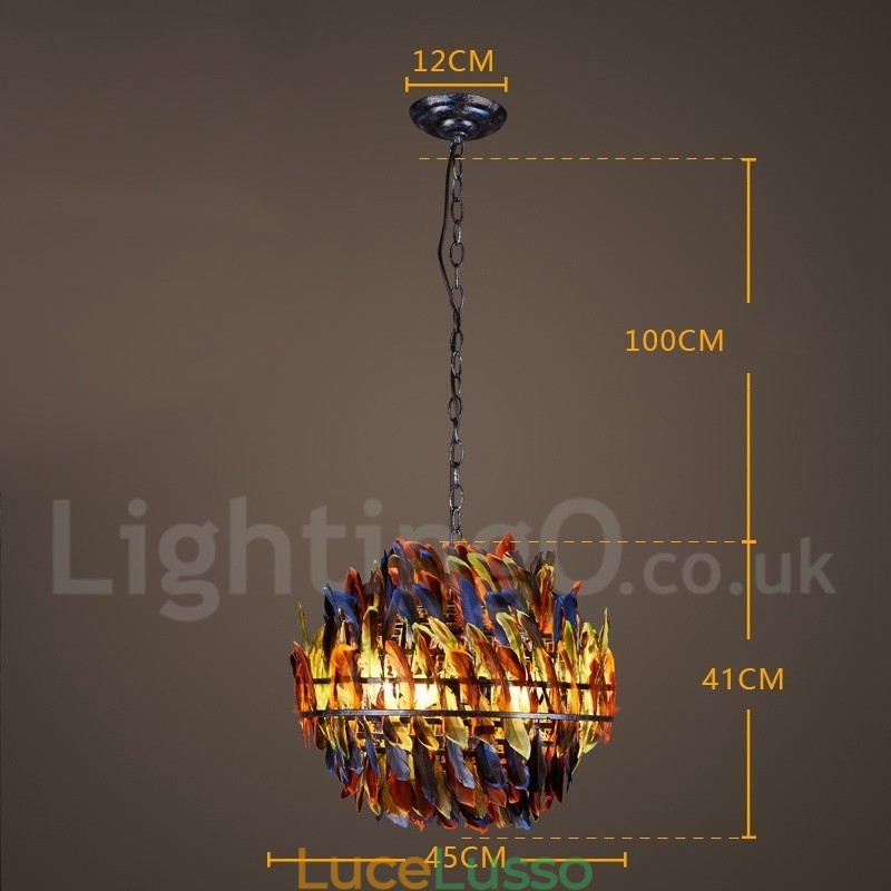 Lampadario a sospensione retrò in acciaio