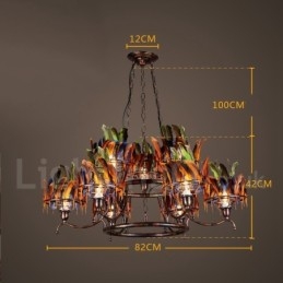 Lampadario a sospensione retrò in acciaio