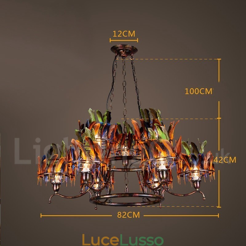 Lampadario a sospensione retrò in acciaio