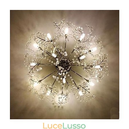 Lampada da soffitto in cristallo deciduo inciso in acciaio inossidabile Lampada da soffitto in cristallo deciduo inciso in acciaio inossidabile