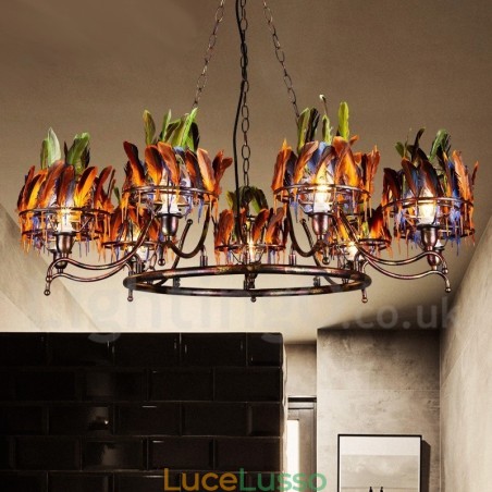 Lampadario a sospensione retrò in acciaio Lampadario a sospensione retrò in acciaio