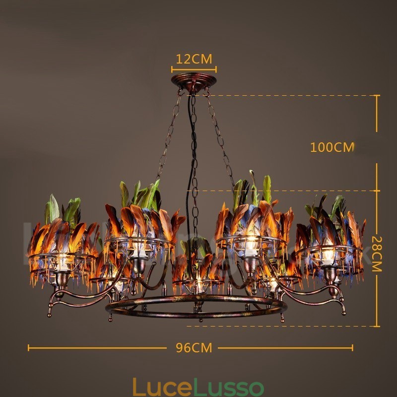 Lampadario a sospensione retrò in acciaio