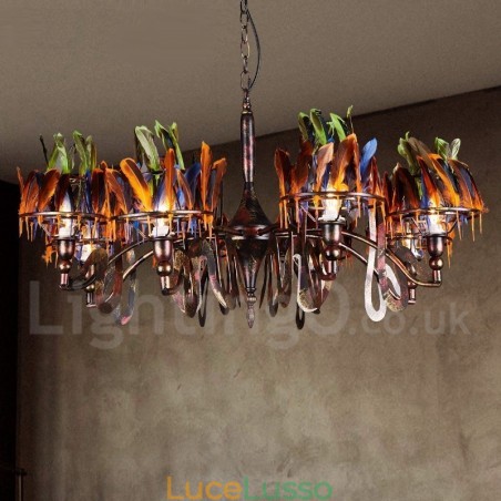Lampadario a sospensione retrò in acciaio Lampadario a sospensione retrò in acciaio