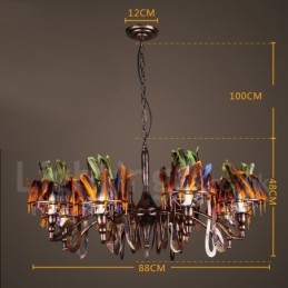 Lampadario a sospensione retrò in acciaio