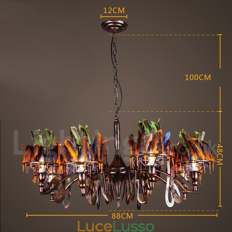 Lampadario a sospensione retrò in acciaio