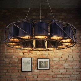 Lampadario a sospensione in stile industriale in acciaio