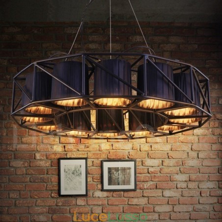 Lampadario a sospensione in stile industriale in acciaio Lampadario a sospensione in stile industriale in acciaio