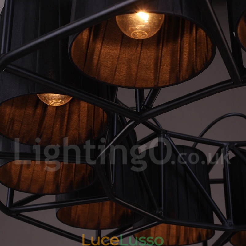 Lampadario a sospensione in stile industriale in acciaio
