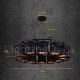 Lampadario a sospensione in stile industriale in acciaio