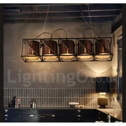 Lampadario a sospensione in stile industriale in acciaio