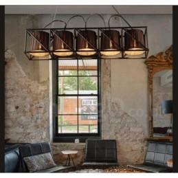 Lampadario a sospensione in stile industriale in acciaio