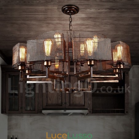Lampadario a sospensione in stile industriale in acciaio Lampadario a sospensione in stile industriale in acciaio
