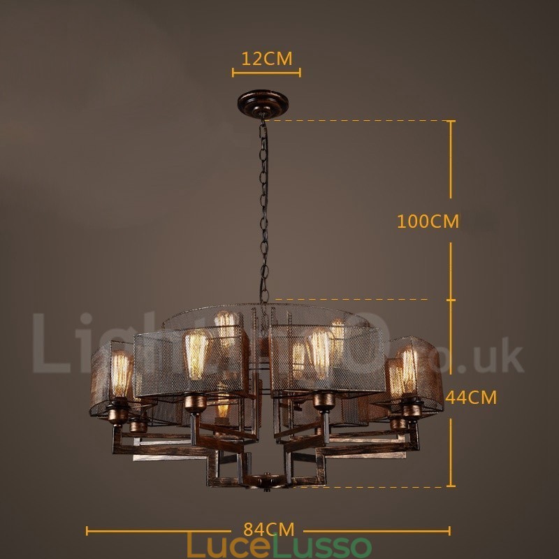 Lampadario a sospensione in stile industriale in acciaio