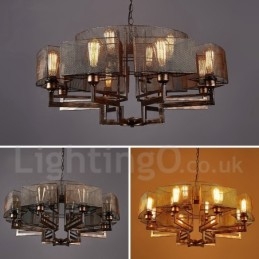 Lampadario a sospensione in stile industriale in acciaio