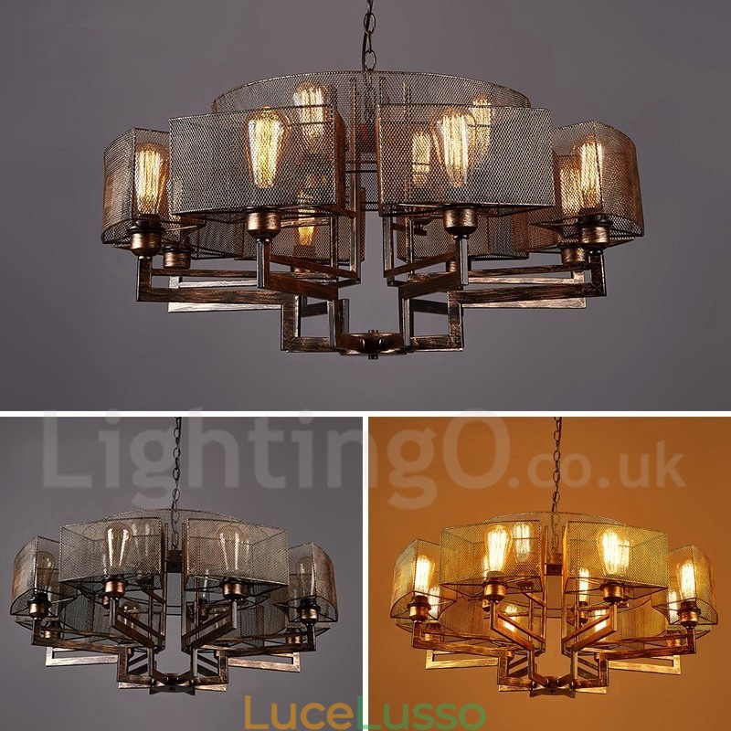 Lampadario a sospensione in stile industriale in acciaio