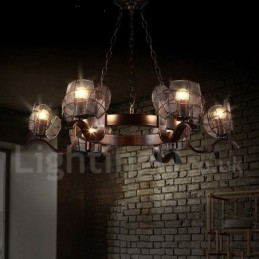 Lampadario a sospensione in stile industriale in acciaio