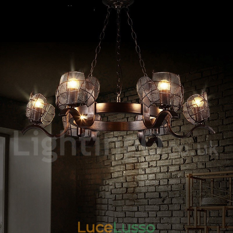 Lampadario a sospensione in stile industriale in acciaio