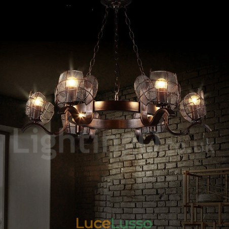 Lampadario a sospensione in stile industriale in acciaio Lampadario a sospensione in stile industriale in acciaio