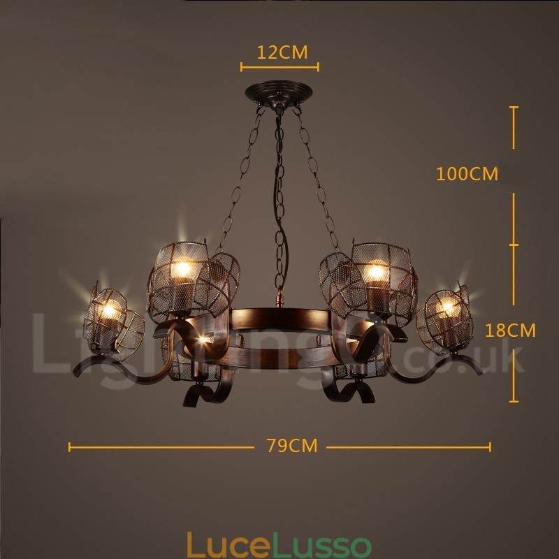 Lampadario a sospensione in stile industriale in acciaio