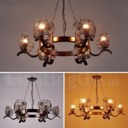 Lampadario a sospensione in stile industriale in acciaio